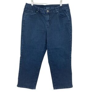 Venezia Women's Denim Cropped Jeans Size 14 Mid Rise Straight Leg Stretch Blue